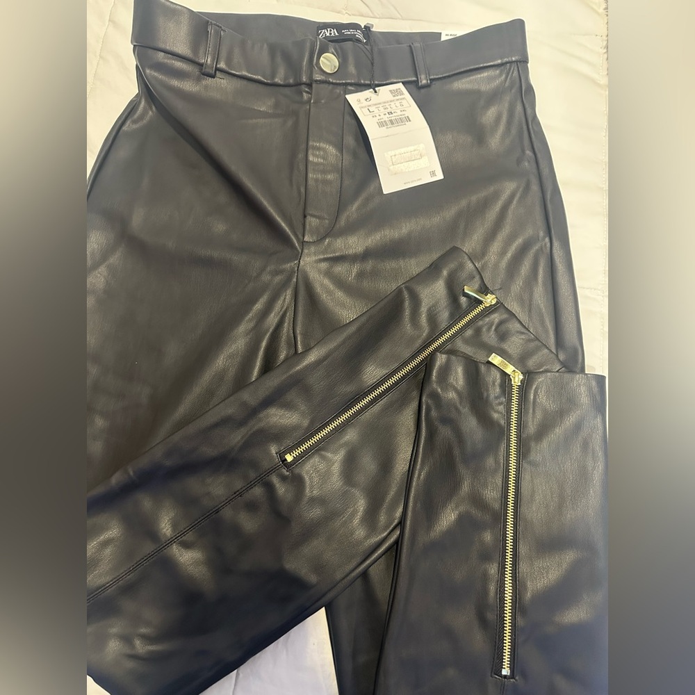 New Zara Leather leggings L